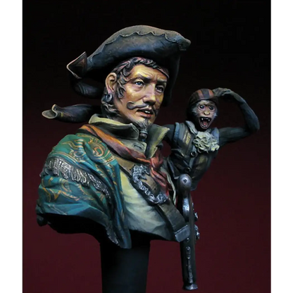 1/10 BUST Resin Model Kit Captain Pirate with a Monkey Unpainted