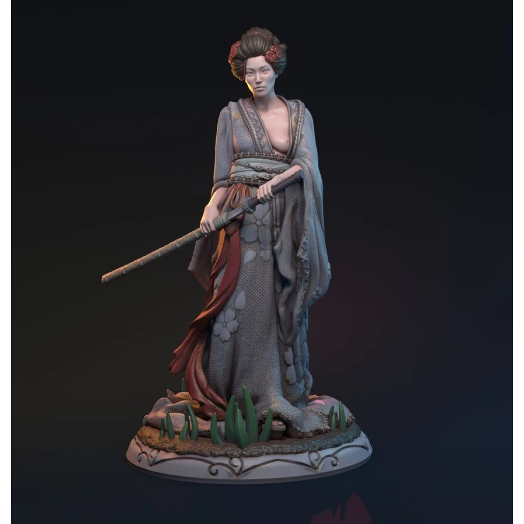 Digital STL Yuki onna Japanese Girl Samurai