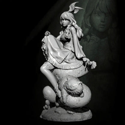 1/35 - 1/6 3D Print Model Kit Fantasy Beautiful Girl Alice Unpainted