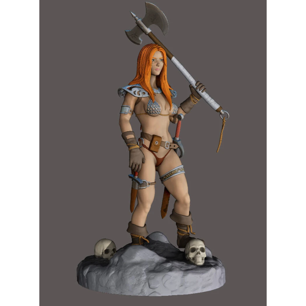 Digital STL Red Sonja 2 Barbarian Girl