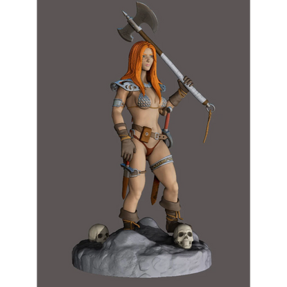 Digital STL Red Sonja 2 Barbarian Girl