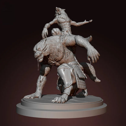 1/24 Resin Model Kit Werewolf Brothers Warriors Warcraft Unpainted
