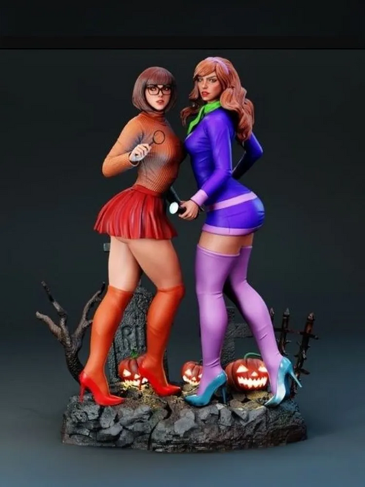 1/35 - 1/6 3D Print Model Kit Beautiful Girls Velm & Daphne Unpainted