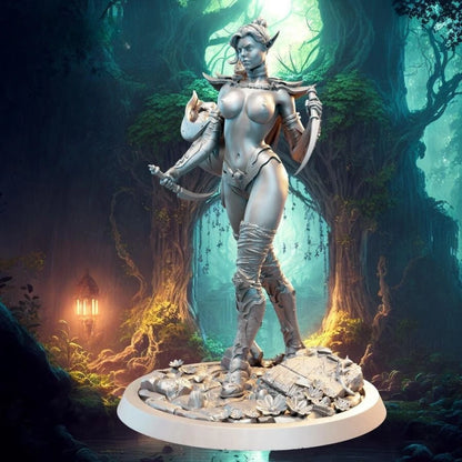 Digital STL Night Elf Veldra Beautiful Girl