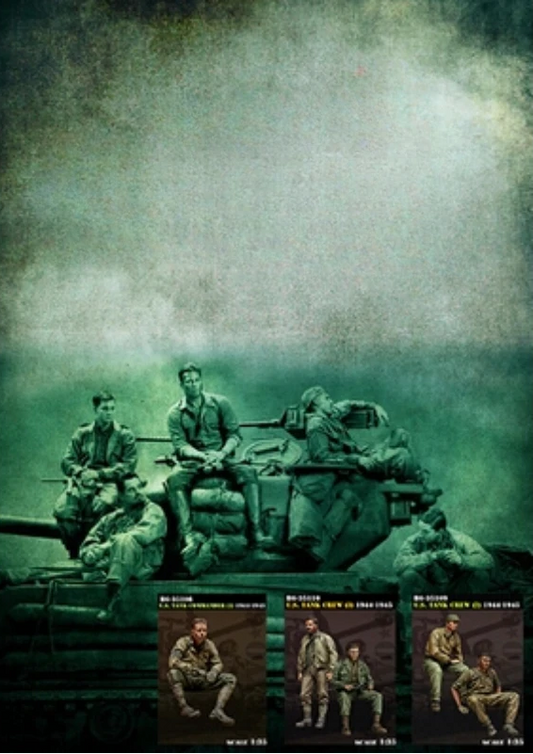 1/35 5pcs Resin Model Kit US Soldiers Fury Tank Crew WW2 Unpainted