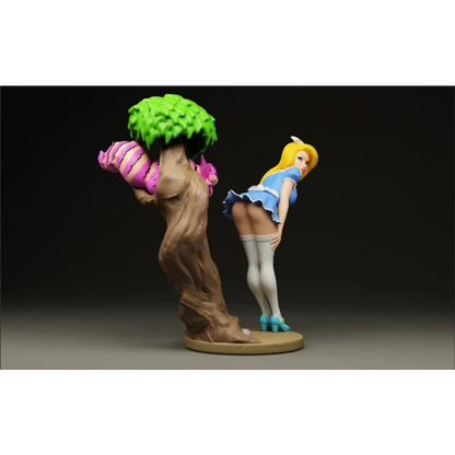 Digital STL Beautiful Girl Woman Alice and Cat