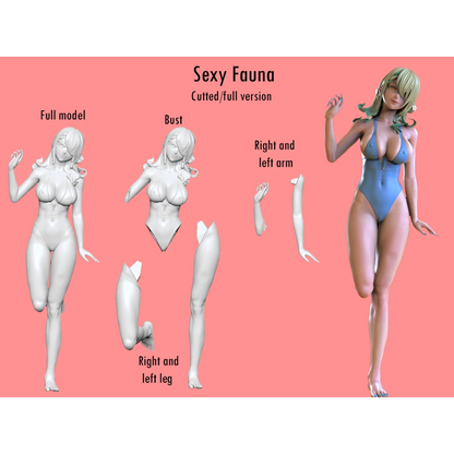 Digital STL Fauna Office Beautiful Girl