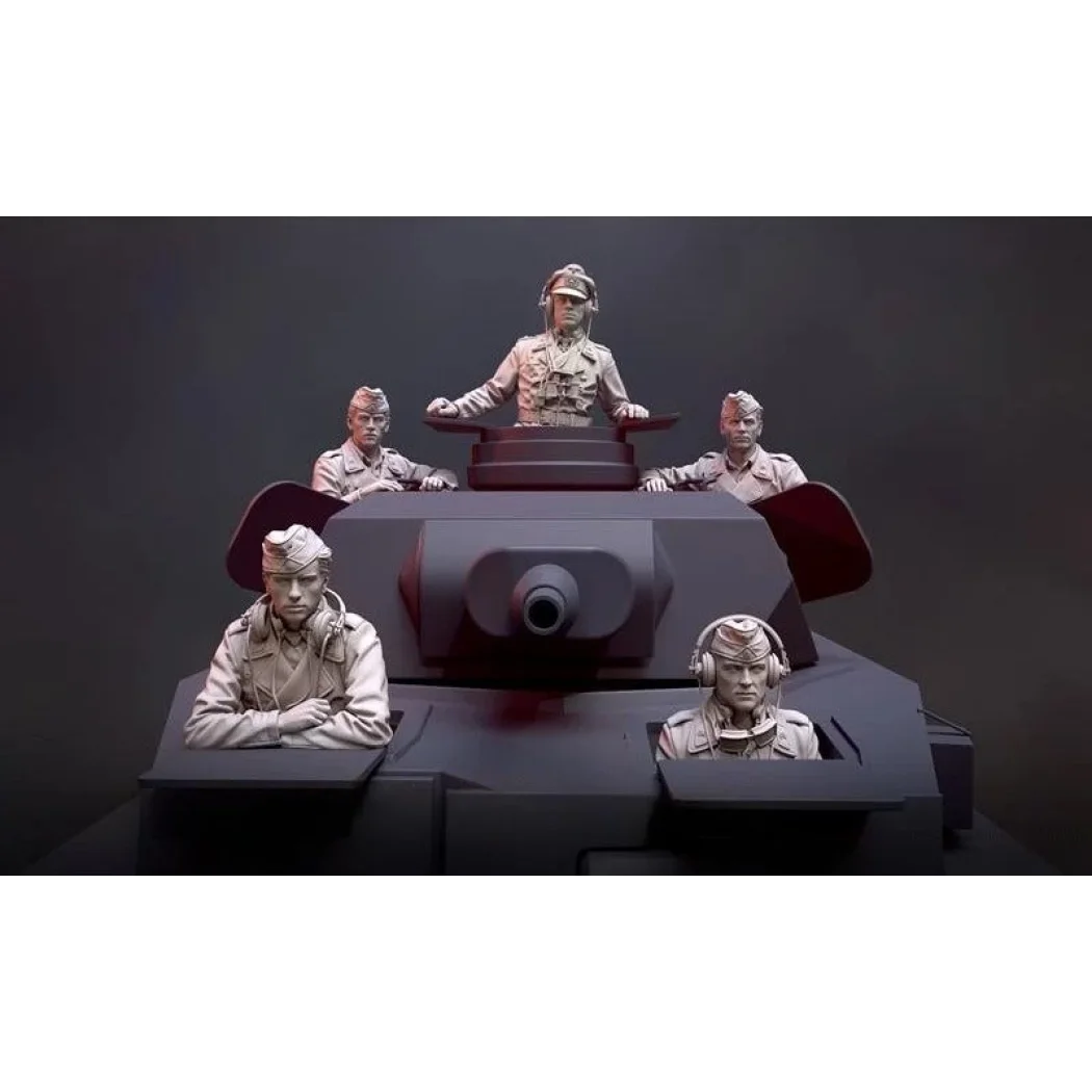 1/35 - 1/6 5pcs 3D Print Model Kit German Soldiers Tank Crew (no tank) WW2 Unpainted