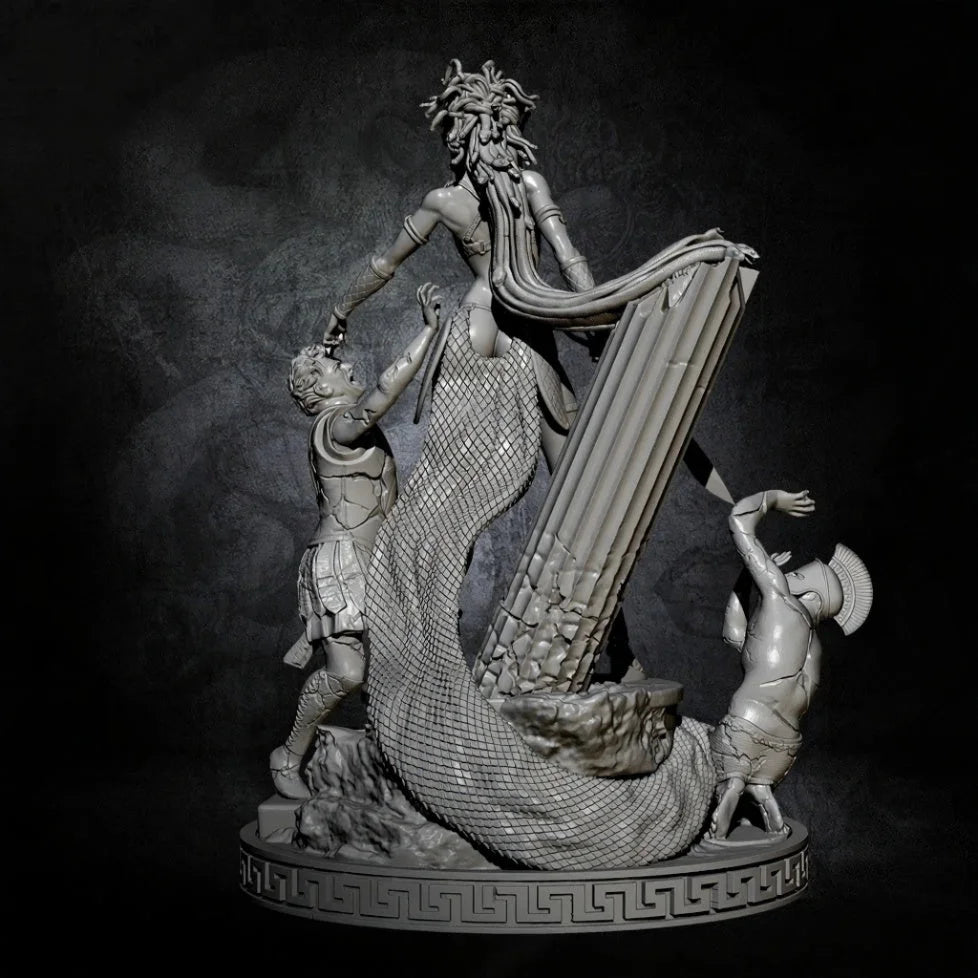 1/35 - 1/6 3D Print Model Kit Greek Soldiers and Medusa Gorgon Fantasy Unpainted