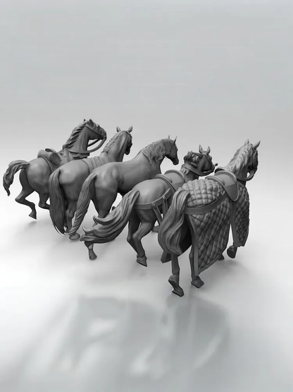 1/35 - 1/6 5pcs 3D Print Model Kit Animal Zoo Horse Unpainted