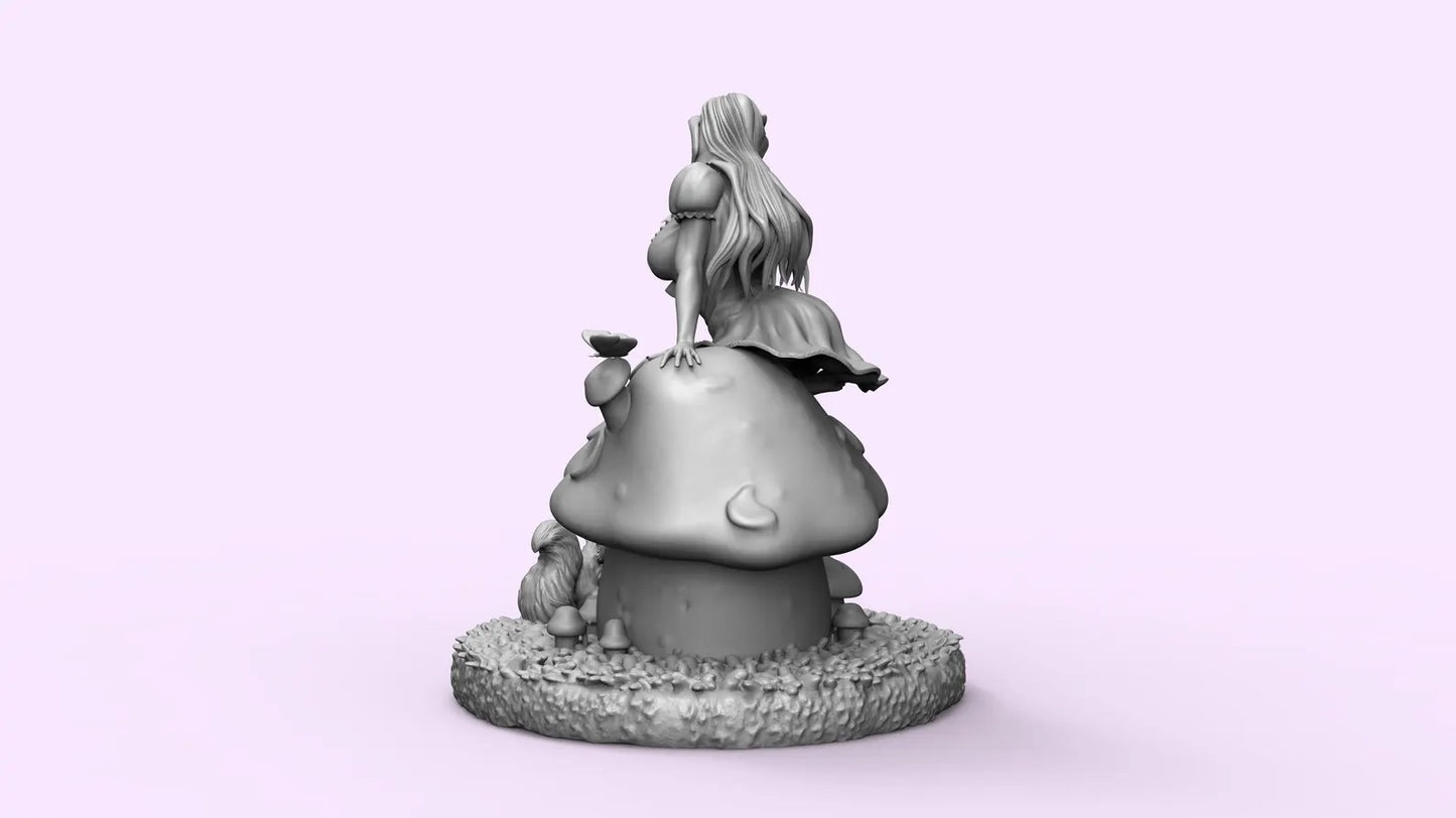 1/35 - 1/9 3D Print Model Kit Beautiful Girl Alice in Wonderland Unpainted