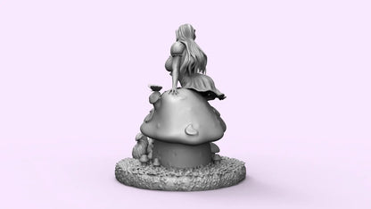 1/35 - 1/9 3D Print Model Kit Beautiful Girl Alice in Wonderland Unpainted