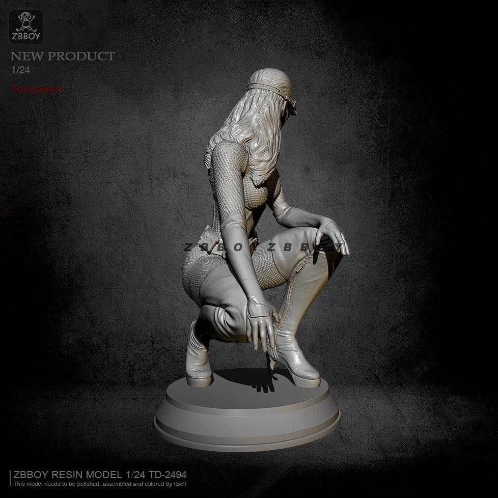 1/24 3D Print Model Kit Beautiful Girl Catwoman Unpainted