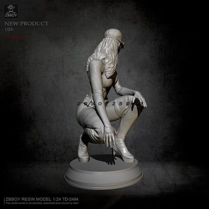 1/24 3D Print Model Kit Beautiful Girl Catwoman Unpainted