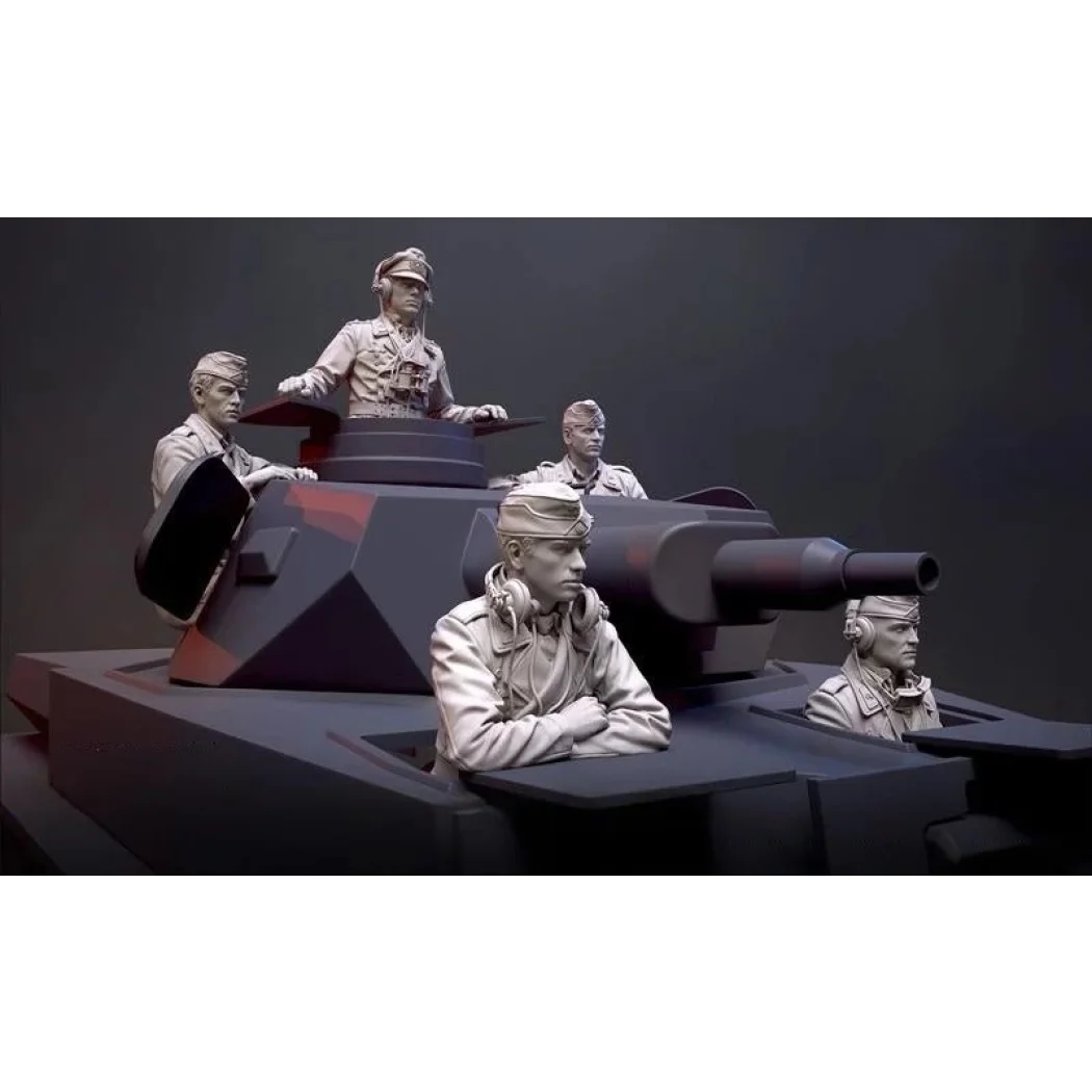 1/35 - 1/6 5pcs 3D Print Model Kit German Soldiers Tank Crew (no tank) WW2 Unpainted