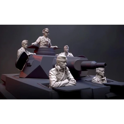 1/35 - 1/6 5pcs 3D Print Model Kit German Soldiers Tank Crew (no tank) WW2 Unpainted