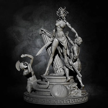 1/35 - 1/6 3D Print Model Kit Greek Soldiers and Medusa Gorgon Fantasy Unpainted