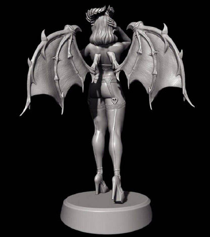 1/24 75mm 3D Print Model Kit Beautiful Girl Woman Devil Fantasy Unpainted - Model-Fan-Store