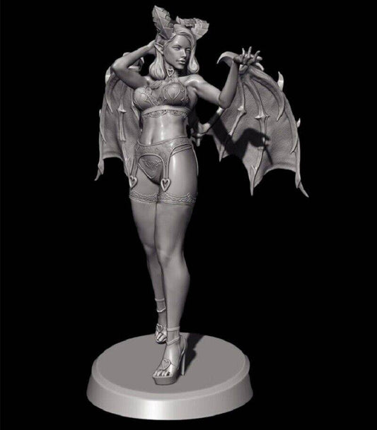 1/24 75mm 3D Print Model Kit Beautiful Girl Woman Devil Fantasy Unpainted - Model-Fan-Store