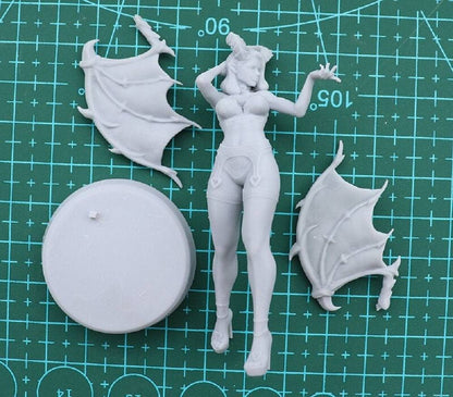 1/24 75mm 3D Print Model Kit Beautiful Girl Woman Devil Fantasy Unpainted - Model-Fan-Store