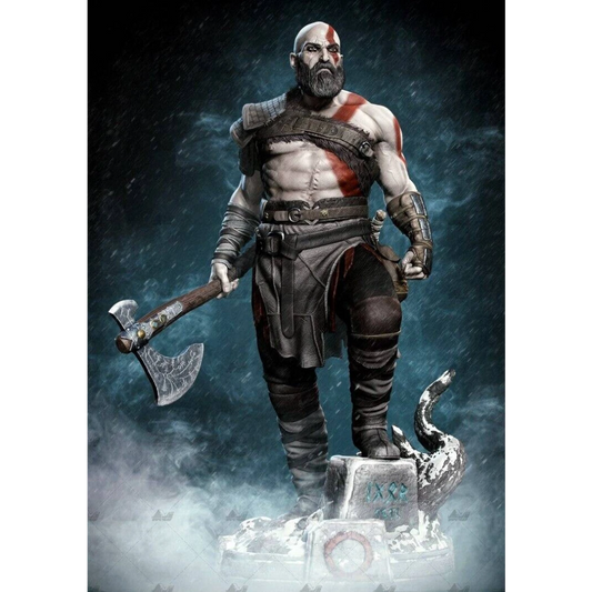 1/24 75mm 3D Print Model Kit Kratos Warrior God of War Fantasy Unpainted - Model-Fan-Store