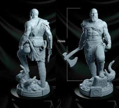 1/24 75mm 3D Print Model Kit Kratos Warrior God of War Fantasy Unpainted - Model-Fan-Store
