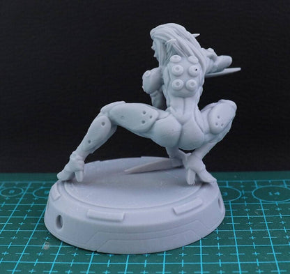 60mm 3D Print Cyberpunk Model Kit Beautiful Girl Woman Elf Fantasy Unpainted - Model-Fan-Store