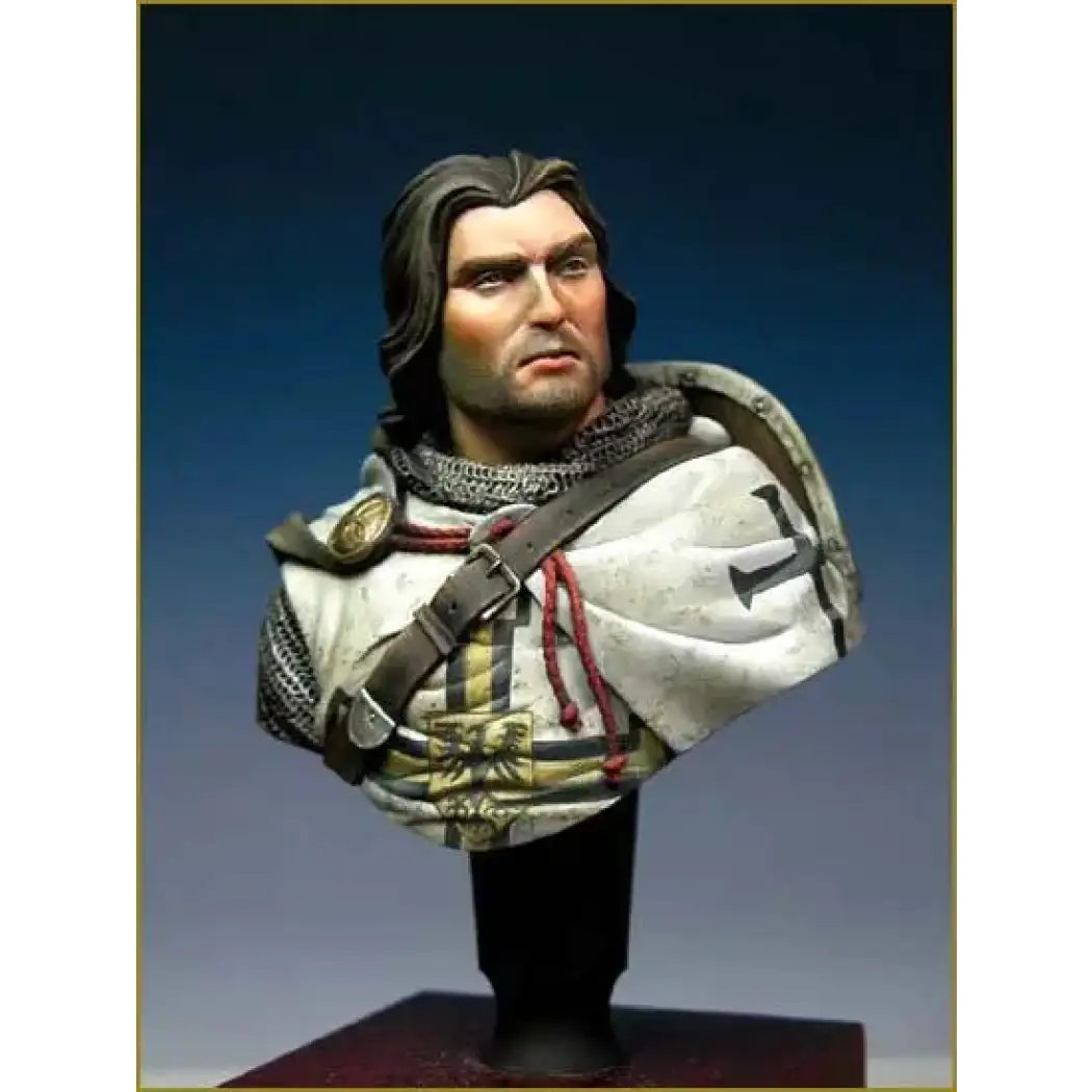 1/10 BUST Resin Model Kit Medieval Knight Teutonic Crusader Warrior Unpainted