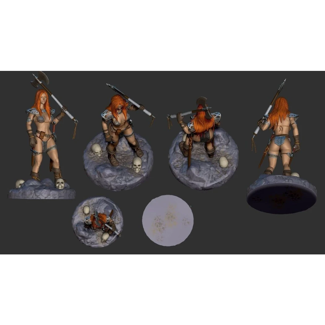 Digital STL Red Sonja 2 Barbarian Girl