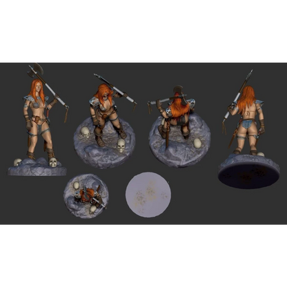 Digital STL Red Sonja 2 Barbarian Girl