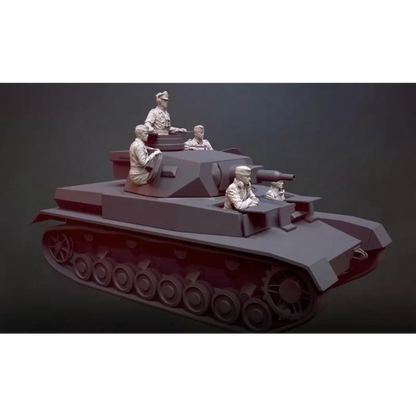 1/35 - 1/6 5pcs 3D Print Model Kit German Soldiers Tank Crew (no tank) WW2 Unpainted