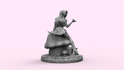 1/35 - 1/9 3D Print Model Kit Beautiful Girl Alice in Wonderland Unpainted