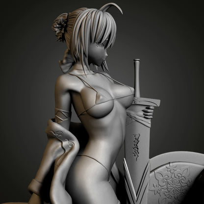 Digital STL Saber Beautiful Girl