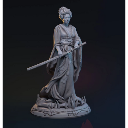 Digital STL Yuki onna Japanese Girl Samurai