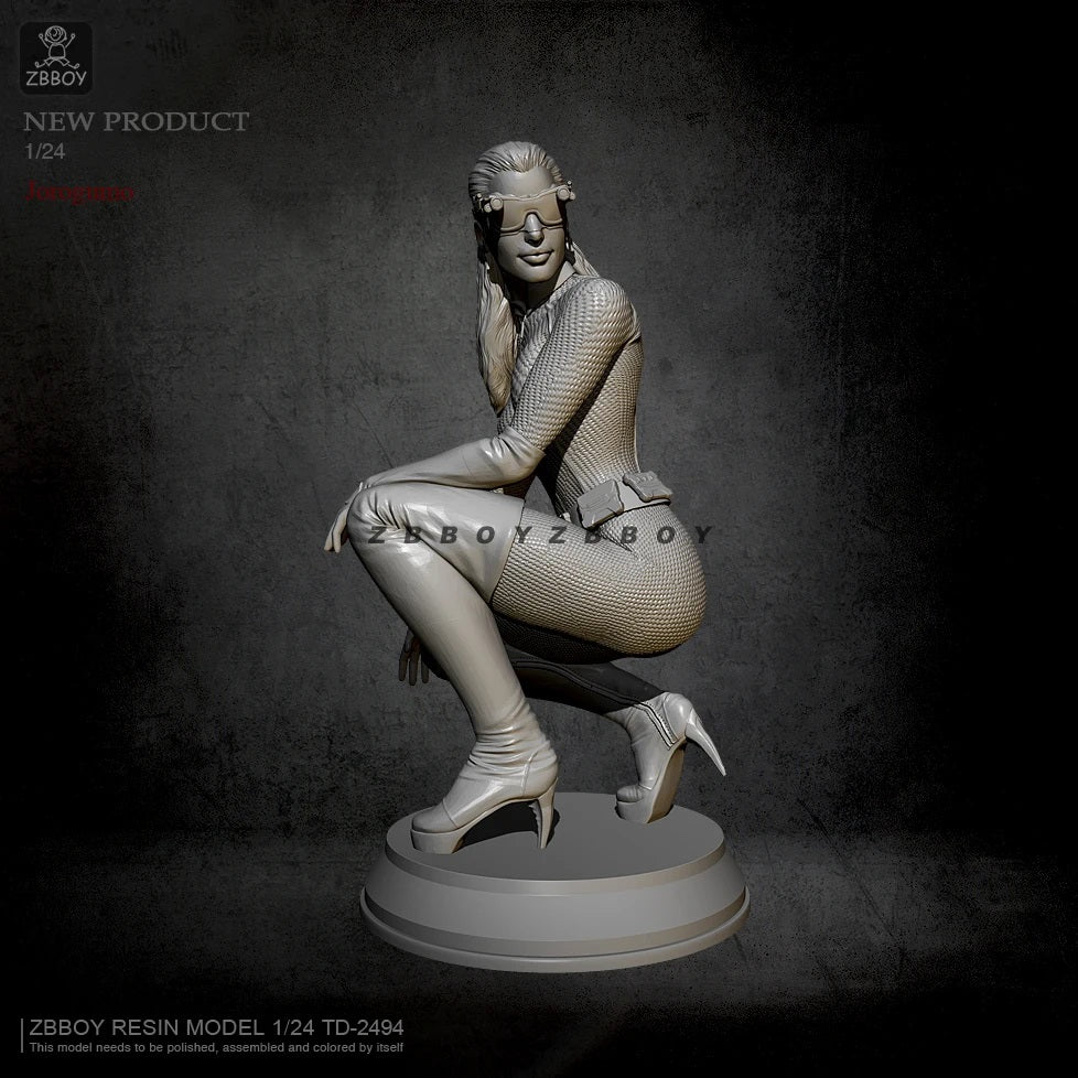 1/24 3D Print Model Kit Beautiful Girl Catwoman Unpainted