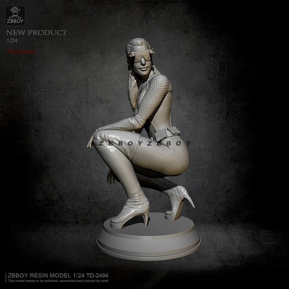1/24 3D Print Model Kit Beautiful Girl Catwoman Unpainted