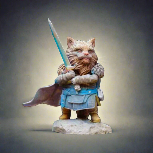 54mm Resin Model Kit Warrior Cat Little Guardian Swordsman Unpainted