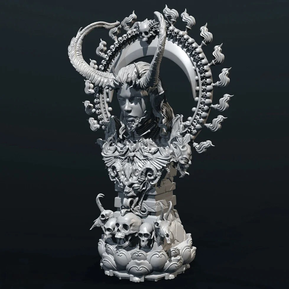 55mm 70mm BUST 3D Print Model Kit Ritual Mystic Devil Unpainted