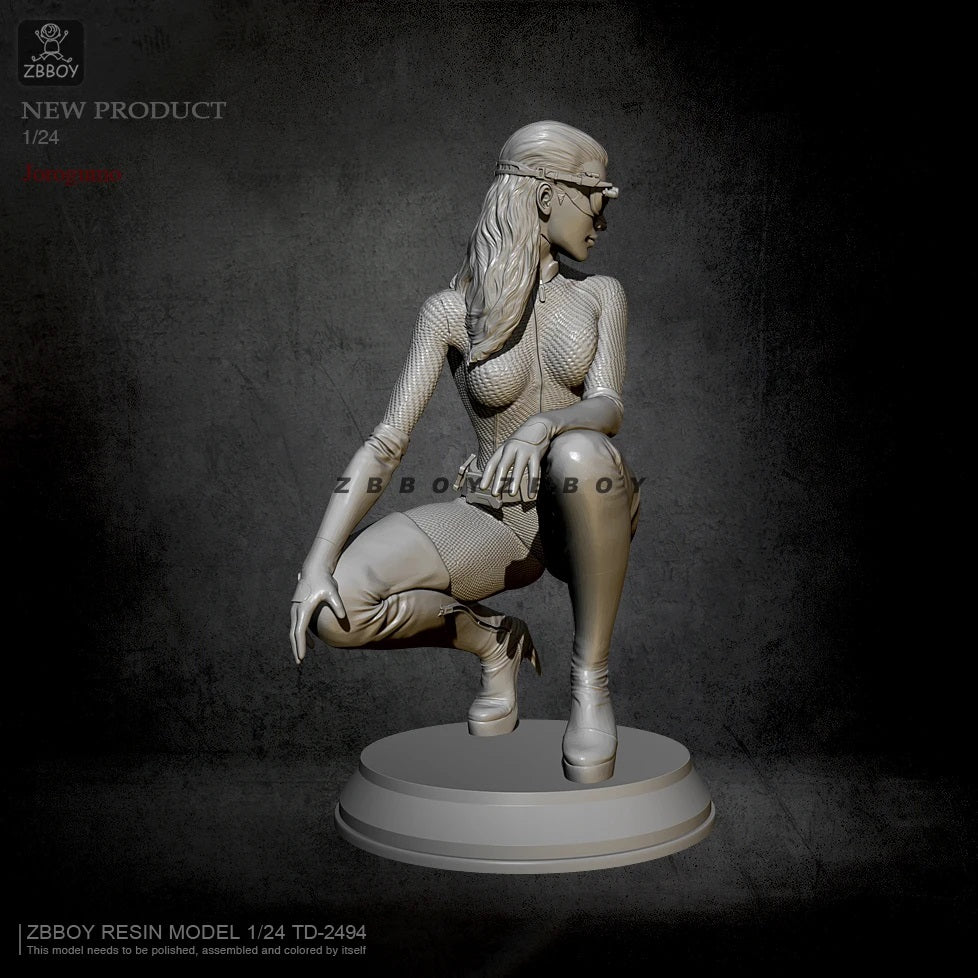 1/24 3D Print Model Kit Beautiful Girl Catwoman Unpainted