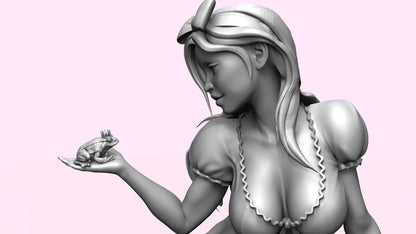 1/35 - 1/9 3D Print Model Kit Beautiful Girl Alice in Wonderland Unpainted