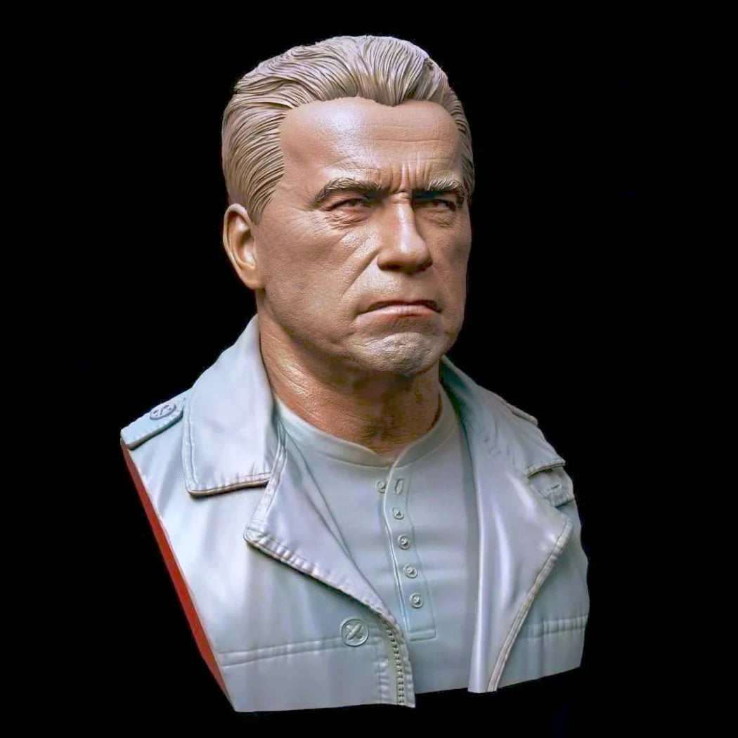 60mm BUST 3D Print Model Kit Arnold Terminator Old T-800 Movie Unpainted