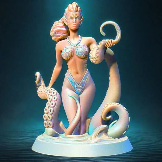 60mm BUST 3D Print Model Kit Beautiful Girl Queen of the Ocean Unpainted