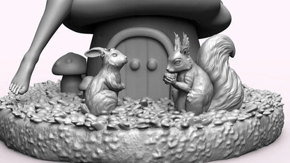 1/35 - 1/9 3D Print Model Kit Beautiful Girl Alice in Wonderland Unpainted