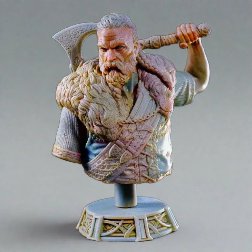 74mm BUST Resin Model Kit Warrior Barbarian Viking Unpainted