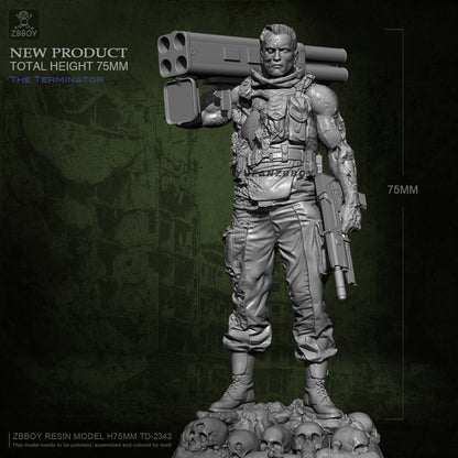 1/24 75mm Resin Cyberpunk Model Kit Warrior Terminator T-800 TD-2343 Unpainted