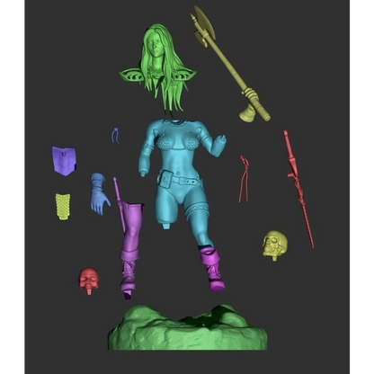 Digital STL Red Sonja 2 Barbarian Girl