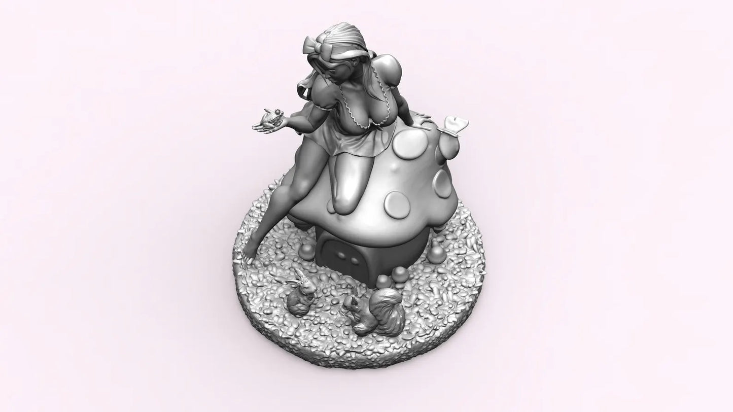 1/35 - 1/9 3D Print Model Kit Beautiful Girl Alice in Wonderland Unpainted