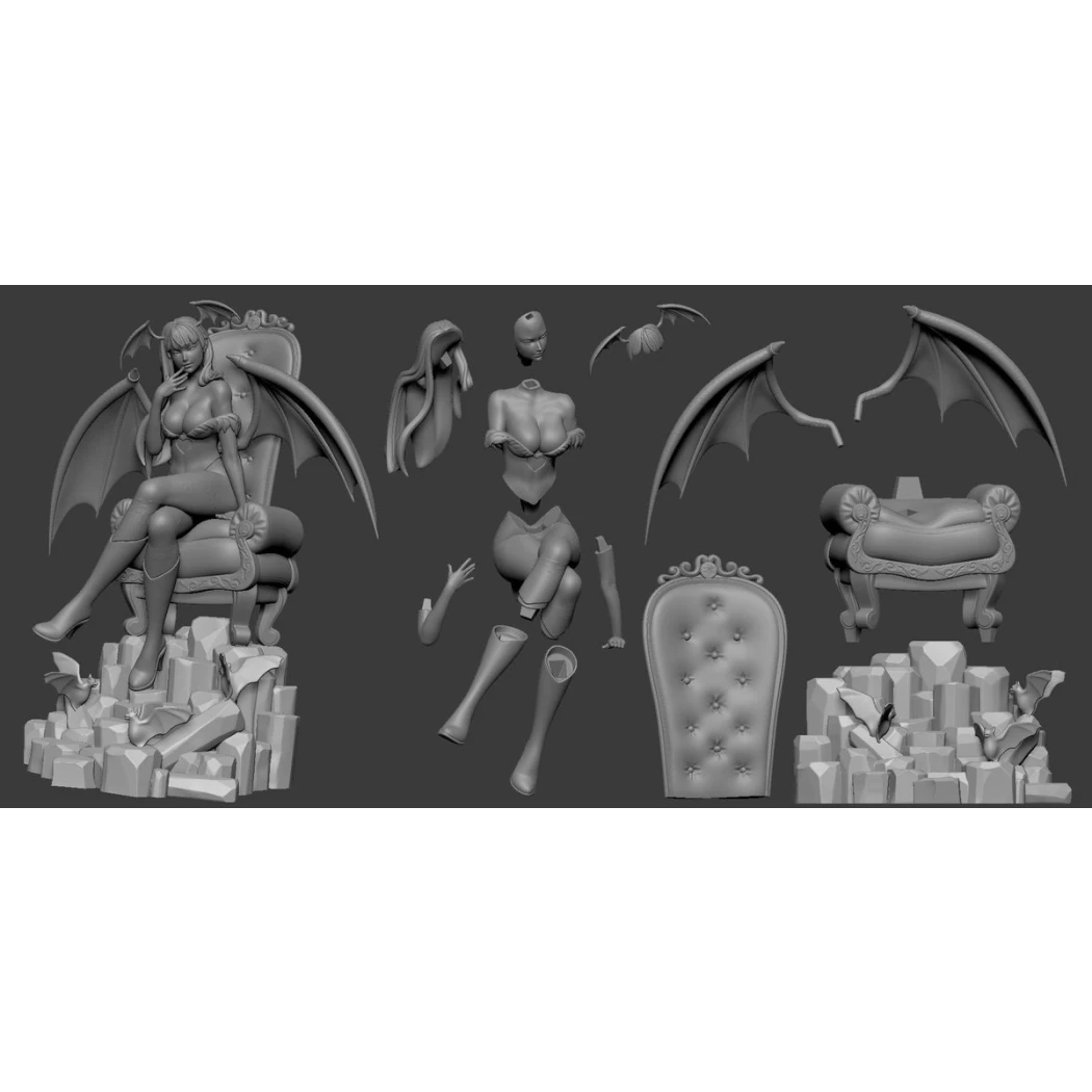 Digital STL Morrigan Aensland Fantasy Girl