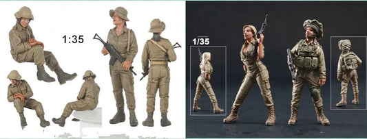 1/35 4pcs Resin Model Kit Beautiful Girls Modern Israeli Soldiers IDF Unpainted