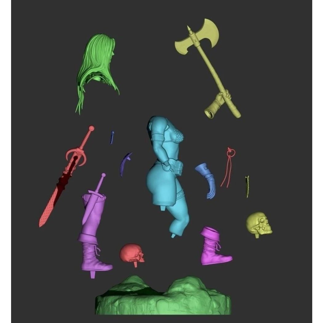 Digital STL Red Sonja 2 Barbarian Girl